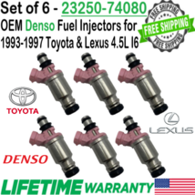 OEM Denso x6 Fuel Injectors For 1993-1997 Toyota & Lexus 4.5L I6 #23250-74080 - $169.28
