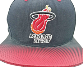 Mitchell &amp; Ness Miami Heat Hat Cap Black/Red Snapback Nostalgia Hardwood Classic - £13.92 GBP