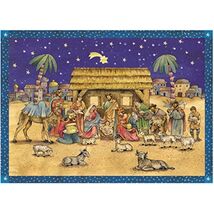Nativity Scene German Christmas Advent Calendar Countdown Made Germany - $14.98