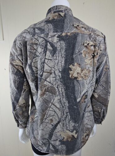 Vintage Rattlers Brand Realtree Camo Heavy Chamois Hunting flannel Jacket  90's L