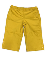 Lane Bryant Capri Pants Size 26 Gold Dressy Accent Buttons Stretch Caree... - £11.39 GBP