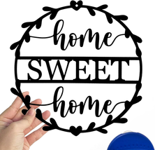 Metal Home Sweet Home Sign Wall Art Decor for Gift Present Indoor Home Bedroom L - £18.20 GBP
