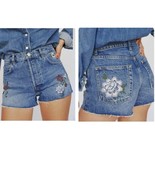 NWT Reformation Charlie High Rise Jean Fauna Embroidery Denim Jean Short... - $62.37