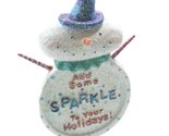 Seasons Of Cannon Falls Snowman Sparkle Christmas Dangle Ornament Retired - $7.93