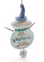 Seasons Of Cannon Falls Snowman Sparkle Christmas Dangle Ornament Retired - £6.20 GBP
