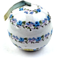 Andre Richard Ceramic Ball Sachet Pomander Japan White with Blue Floral ... - £9.90 GBP