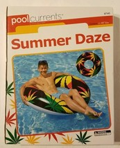 PoolCurrents by PoolMaster Summer Daze Hemp Leaf Motif 48&quot; Pool Float Inner Tube - £27.61 GBP