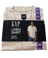 Gap Mens Size XX-Large Linen Dress Shirt Short Sleeve Button-Up Khaki Re... - $369.90 MXN