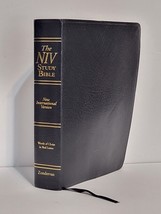 Niv Study Bible - Vtg 1995 - Red Lettering Black Leather Bound - Great Cond. - £15.28 GBP