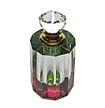 Genuine Lead Cystal Perfume Bottle With Crystal Stopper And Glass Rod. gl1 - £68.64 GBP