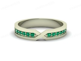Green Gemstone 925 Sterling Silver Eternity Handmade Women Band Ring Jewelry - £43.50 GBP