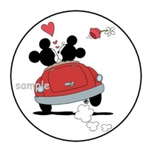 30 Valentines Mickey And Minnie Envelope Seals Labels Stickers 1.5&quot; Round Gifts - £5.89 GBP