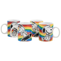 Gibson Peanuts 70th Anniversary 15oz 4 Piece Stoneware Mug Set in Rainbow - £41.73 GBP