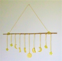 Yellow Moon Wall Hanging, Resin Moon decor, Horizontal Moons with yellow... - £7.83 GBP