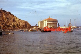 Original Slide Catalina Island Casino Boats California Red Kodachrome circa 1947 - $18.54