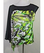 Apriori Womens Top Size 10 Multicolor Asymmetrical Abstract Dolman Sleev... - $24.99