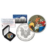 JESUS CHRIST BIRTH 1 oz. PURE SILVER AMERICAN LIBERTY EAGLE with Display... - £67.07 GBP