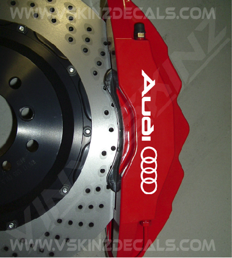 Audi Logo Premium Cast Brake Caliper Decals Kit Stickers RS S-line Quattro TFSI