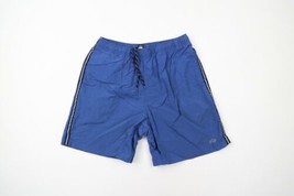 Vintage Gap Mens Size Medium Striped Spell Out Lined Nylon Shorts Baggies Blue - £47.29 GBP