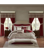 King Bedding Set 24-PC Complete Bedroom Set Comforter Sheets Window Pane... - £164.05 GBP