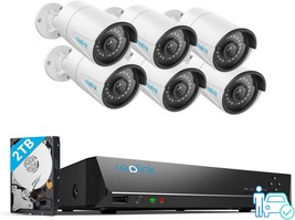 8Mp 8Ch Nvr With 2Tb Hdd For 24-7 Recording, Rlk8-410B6-5Mp, 6Pcs Wired 5Mp - £409.56 GBP