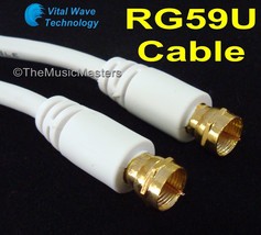 White 100ft RG59U Coaxial Digital Video Cable HD TV Satellite Antenna Wi... - £13.09 GBP