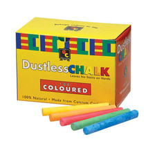 EC Dustless Chalk (100/box) - Coloured - £26.74 GBP