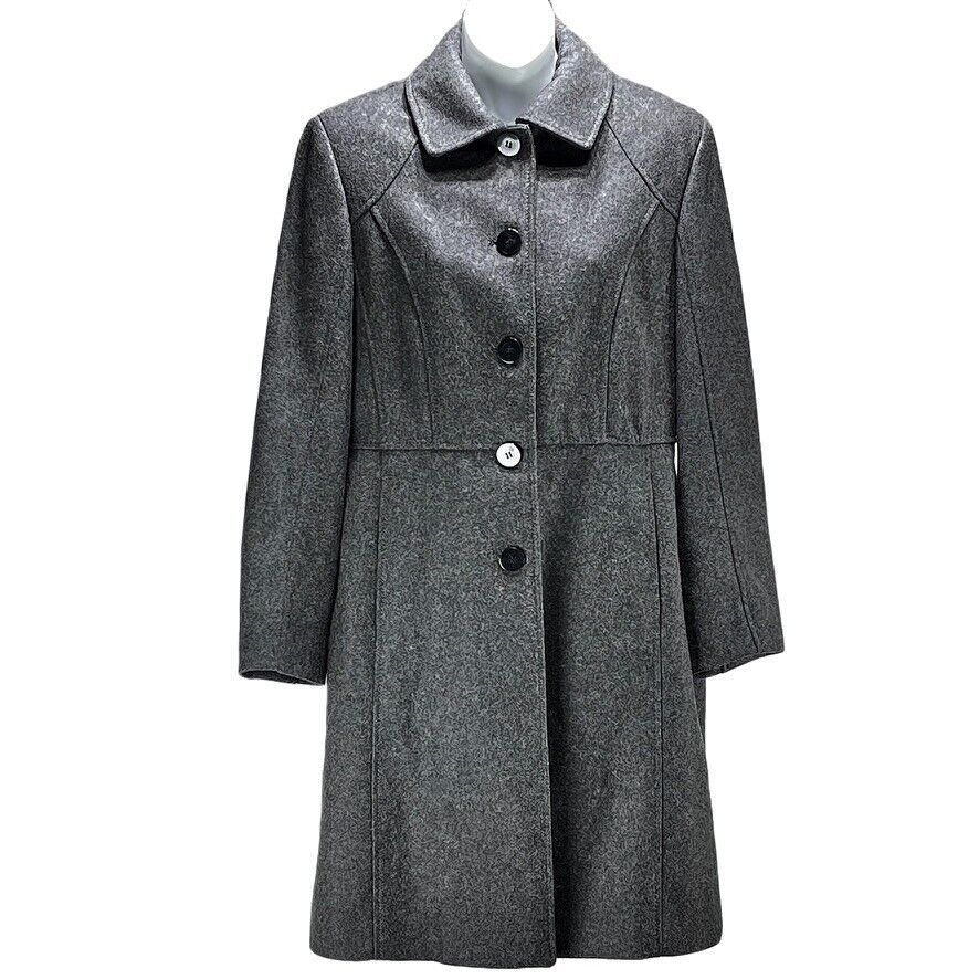 Primary image for KENNETH COLE REACTION Overcoat Wool Blend Single Breast Polo Coat Women's Size 8