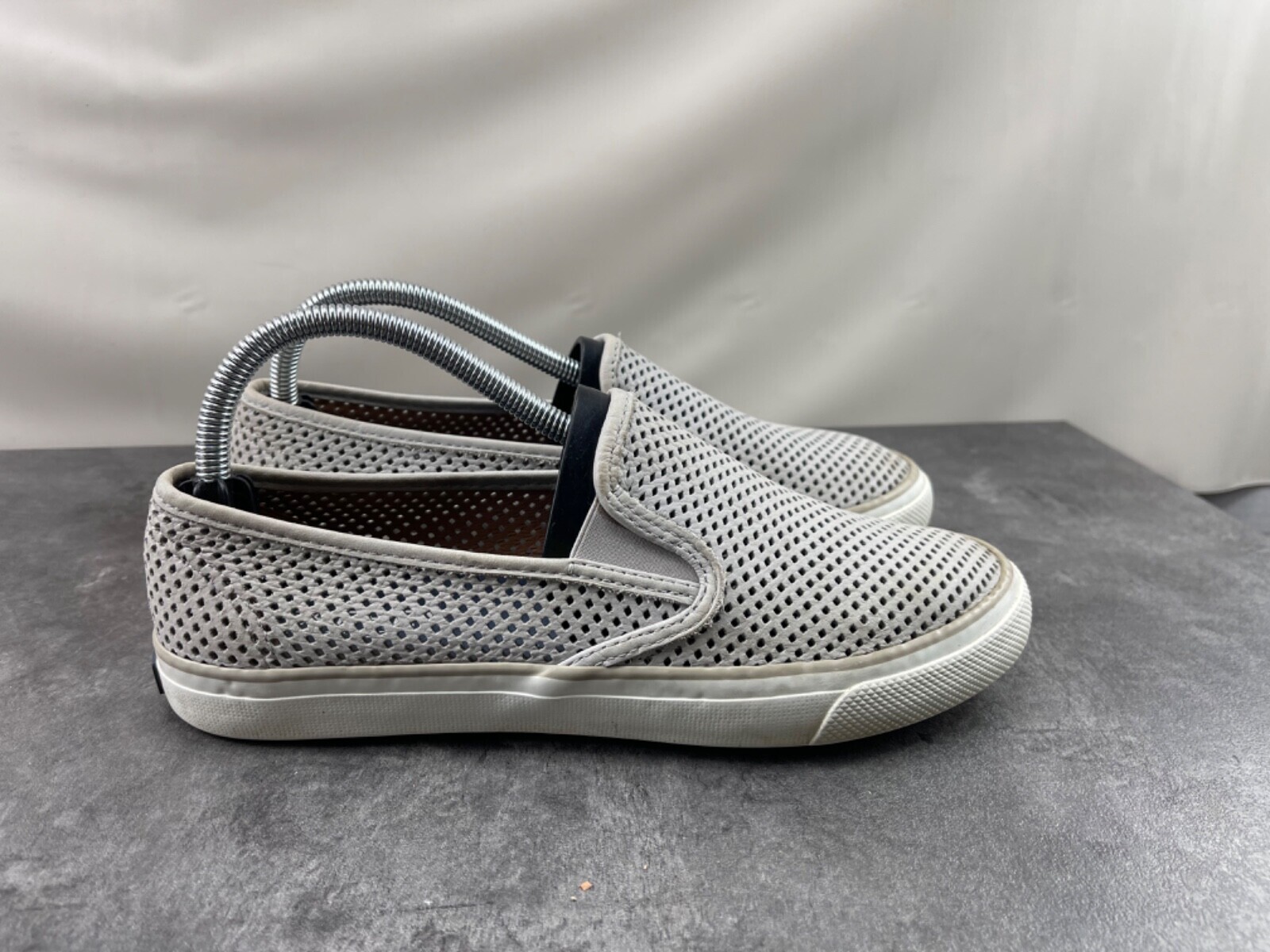 Sperry Top Sider Sneakers Women  8.5 M Seaside Shoes Gray Perforated Leather Item image 2