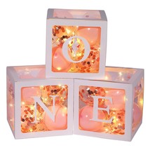 First Birthday Balloons Boxes, One Transparent White Balloon Blocks With 3 Led S - £30.36 GBP