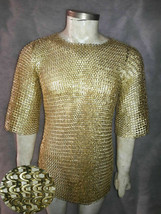 Halloween Gift Brass Chainmail Shirt 9 mm Flat riveted With washer HALLO... - £358.39 GBP
