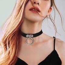 Pendant Necklace Sexy Collar Restraints Choker Neck Punk PU Leather Hip Hop Jewe - £12.55 GBP