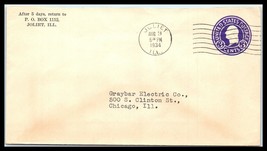 1934 US Cover - Joliet, Illinois to Graybar Electric Co, Chicago, IL C21 - £2.36 GBP