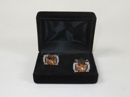 Men J.Valintin Cufflinks With Bold Stones Plated Gold Vito Rofolo V45-1 image 4