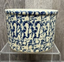 Vintage Robinson Ransbottom Pottery 1 Pint Crock RRP Blue Spongeware Flower Pot - £7.81 GBP