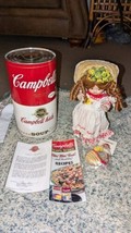 Vtg 1994 Campbell&#39;s Soup Kids Porcelain Doll Annual Edition Girl With Basket - £44.69 GBP