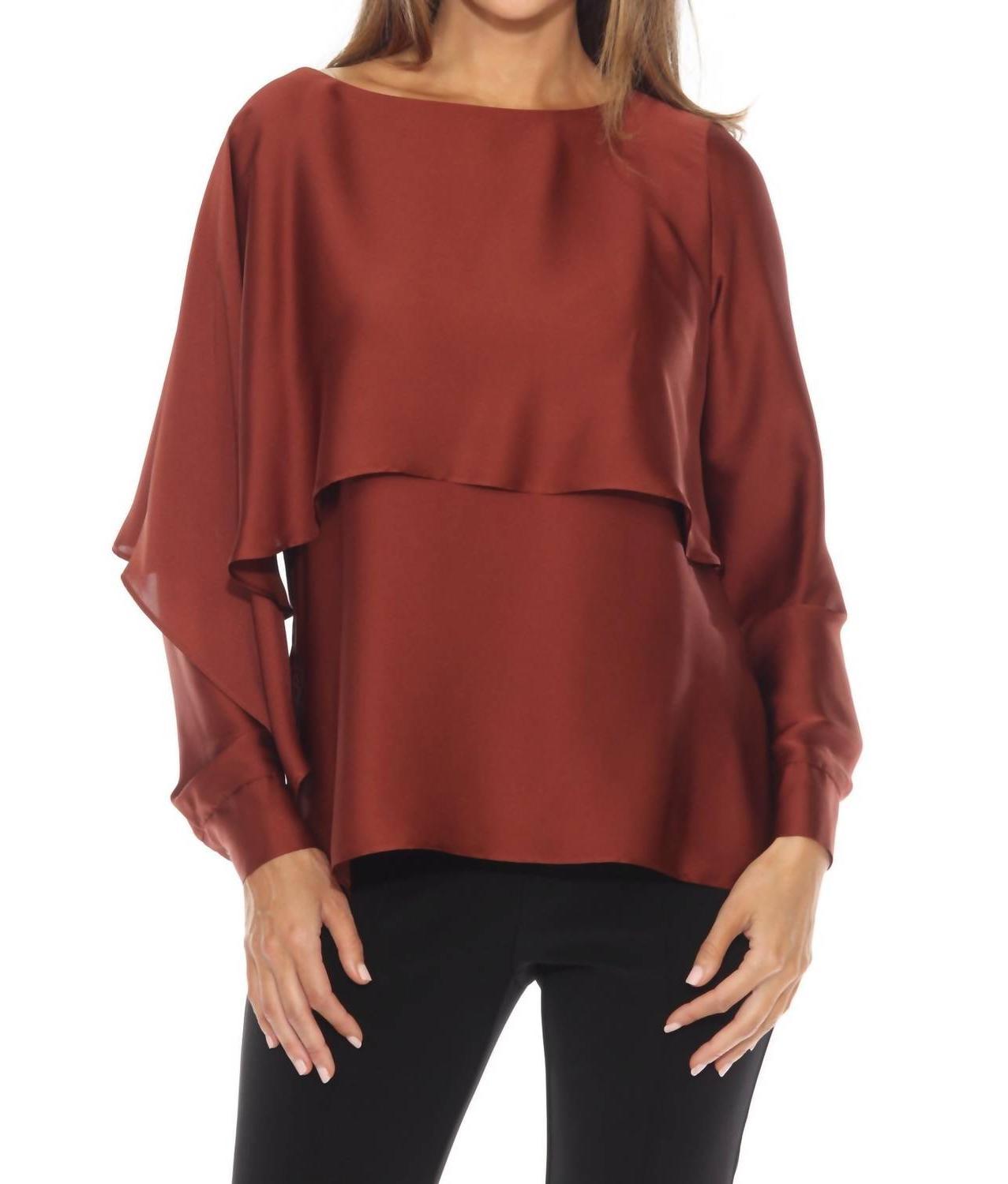 Joseph Ribkoff ruffled layer dolman sleeve satin blouse size 8 (UK 10) - $55.44