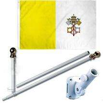 K&#39;s Novelties Vatican City 3 x 5 FT Flag + 6 Ft Spinning Tangle Free Pole + Brac - £27.02 GBP