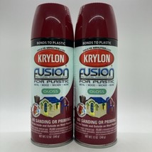 2 Pack - Krylon Fusion for Plastic Gloss Burgundy Spray Paint 2325, 12 o... - $33.24