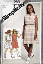 Girl&#39;s PULLOVER DRESS Vintage 1980 Simplicity Pattern 9881 Size 12 - £7.73 GBP