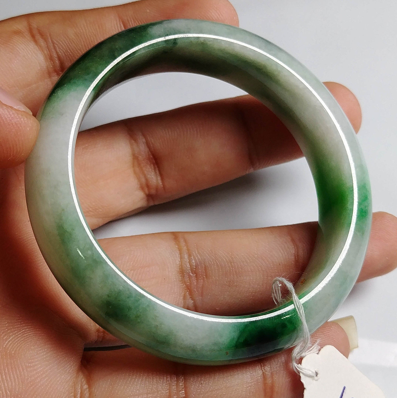 Primary image for Untreated Natural Green & White Unifrom Texture Jadeite Jade Type A Bangle 52 mm