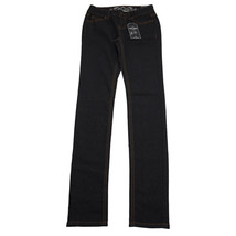 WAX JEAN Pants Womens 1 Black Skinny Low Rise Stretch Dark Wash Casual Denim - $29.58