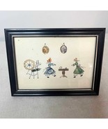 Vintage American Postage Stamp Cutout Collage 1930s Framed Folk Art - $47.55 CAD