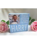 Baby Photo Wood Blocks,Nursery Decor,New Baby Gift,Baby Announcement Blo... - £22.18 GBP