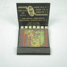 Vintage Feature Matchbook Pittsburgh Metallurgical Niagara Falls New York FULL - £15.70 GBP
