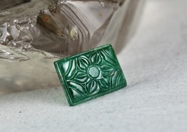 Natural Emerald Rectangle Carved 3.64 Ct Loose Gemstone For Ring Pendant... - $166.25