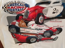 Speed &amp; Glory-American Racing Heritage w/3 Racers on an XL White Tee shirt - $24.00