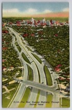 Dallas TX New Express Highway Through Texas Postcard D42 - £5.62 GBP