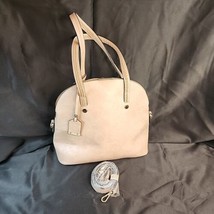 Mellow World Structured Satchel Handbag W Removable Strap Beige Post Feet Large - £25.93 GBP