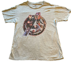 Marvel Avengers T-Shirt Men’s Medium Short Sleeve Super Hero&#39;s Grey Pre-... - £3.85 GBP